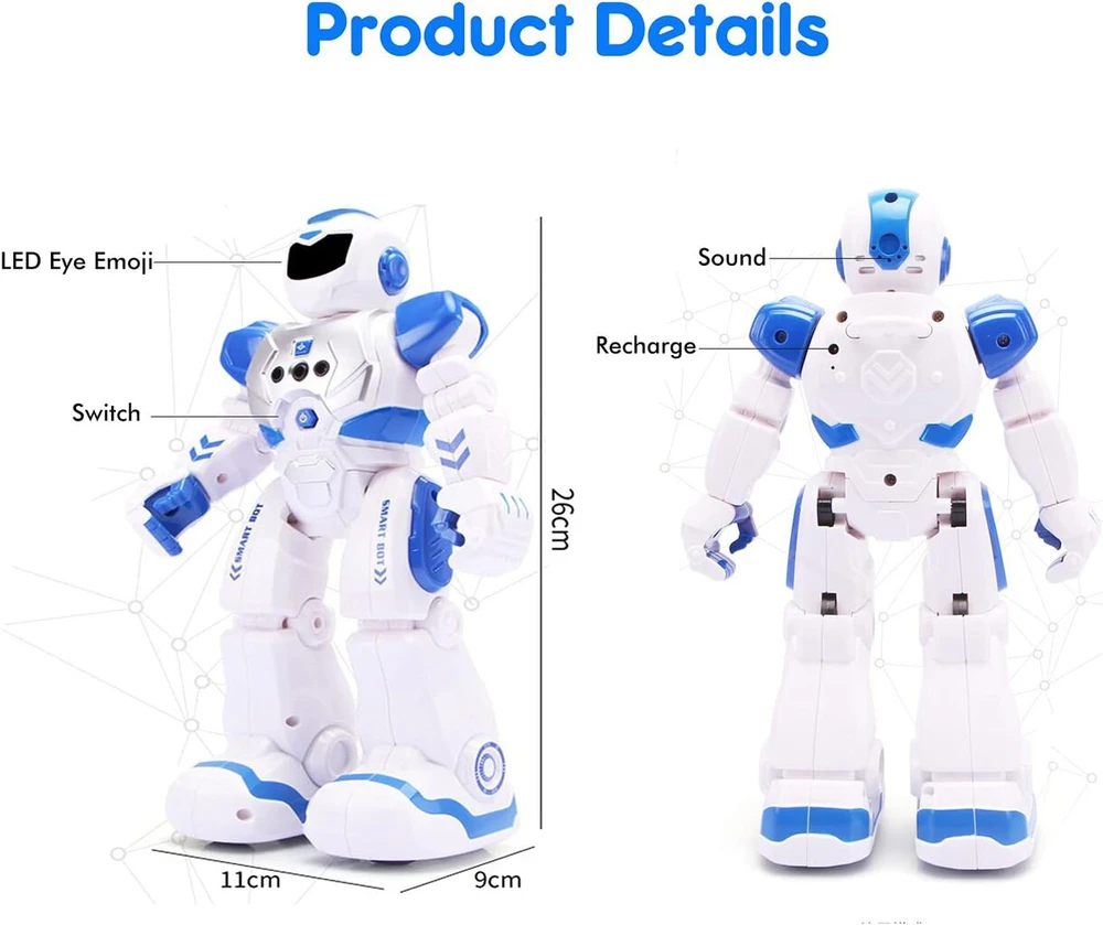 Interaktyvus robotas su nuotolinio valdymo pultu