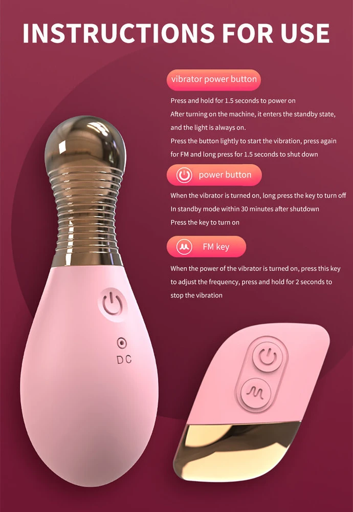 Kegel vibratorius su nuotolinio valdymo pulteliu, 10 režimų