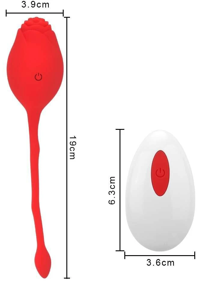 Kegelio vibratorius Rose Remote Control, raudonas