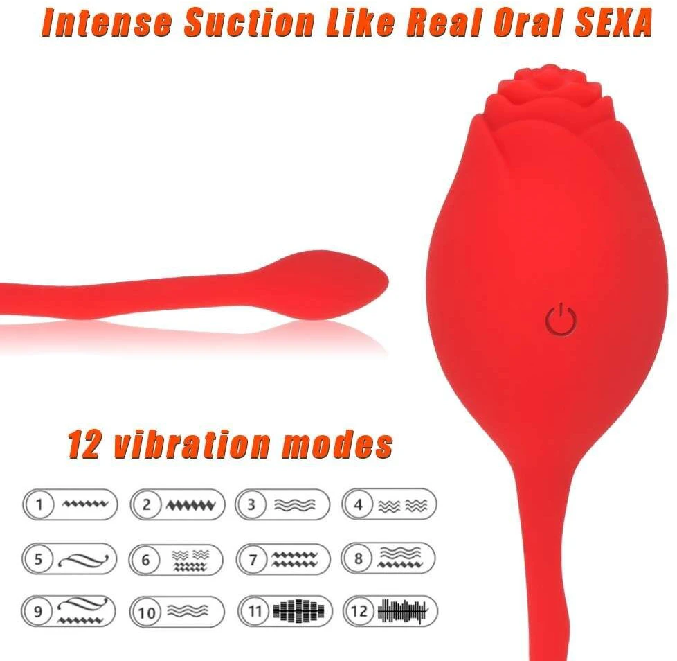 Kegelio vibratorius Rose Remote Control, raudonas