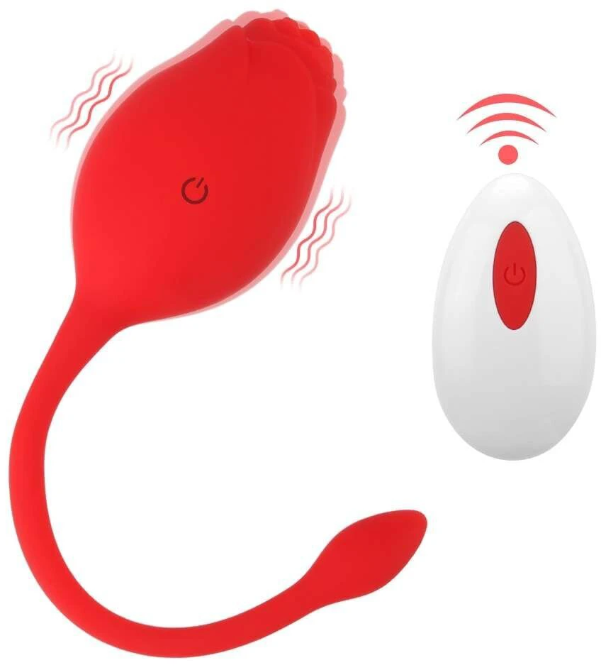 Kegelio vibratorius Rose Remote Control, raudonas