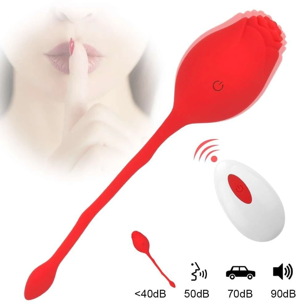 Kegelio vibratorius Rose Remote Control, raudonas