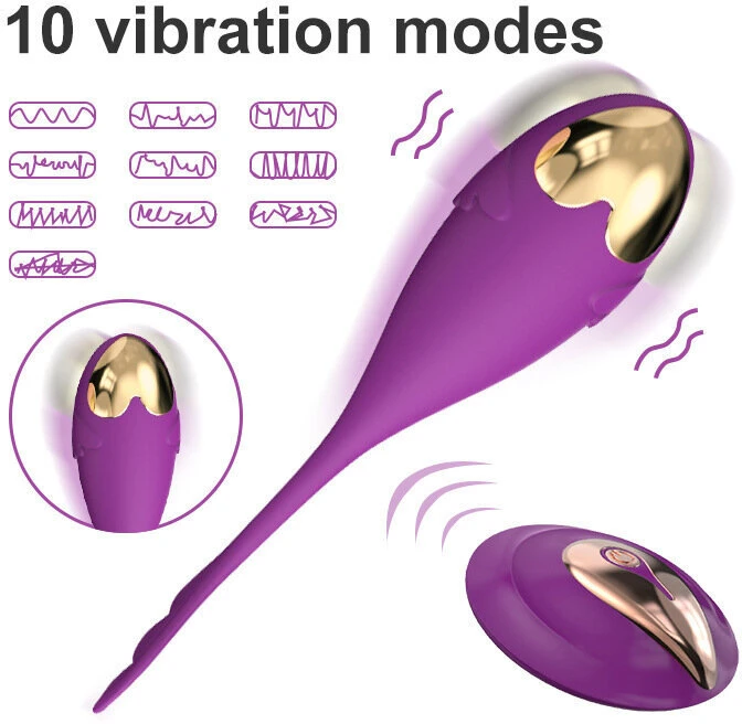 Kėgelio vibratorius su nuotolinio valdymo pulteliu Aibang Goldfish, violetinis