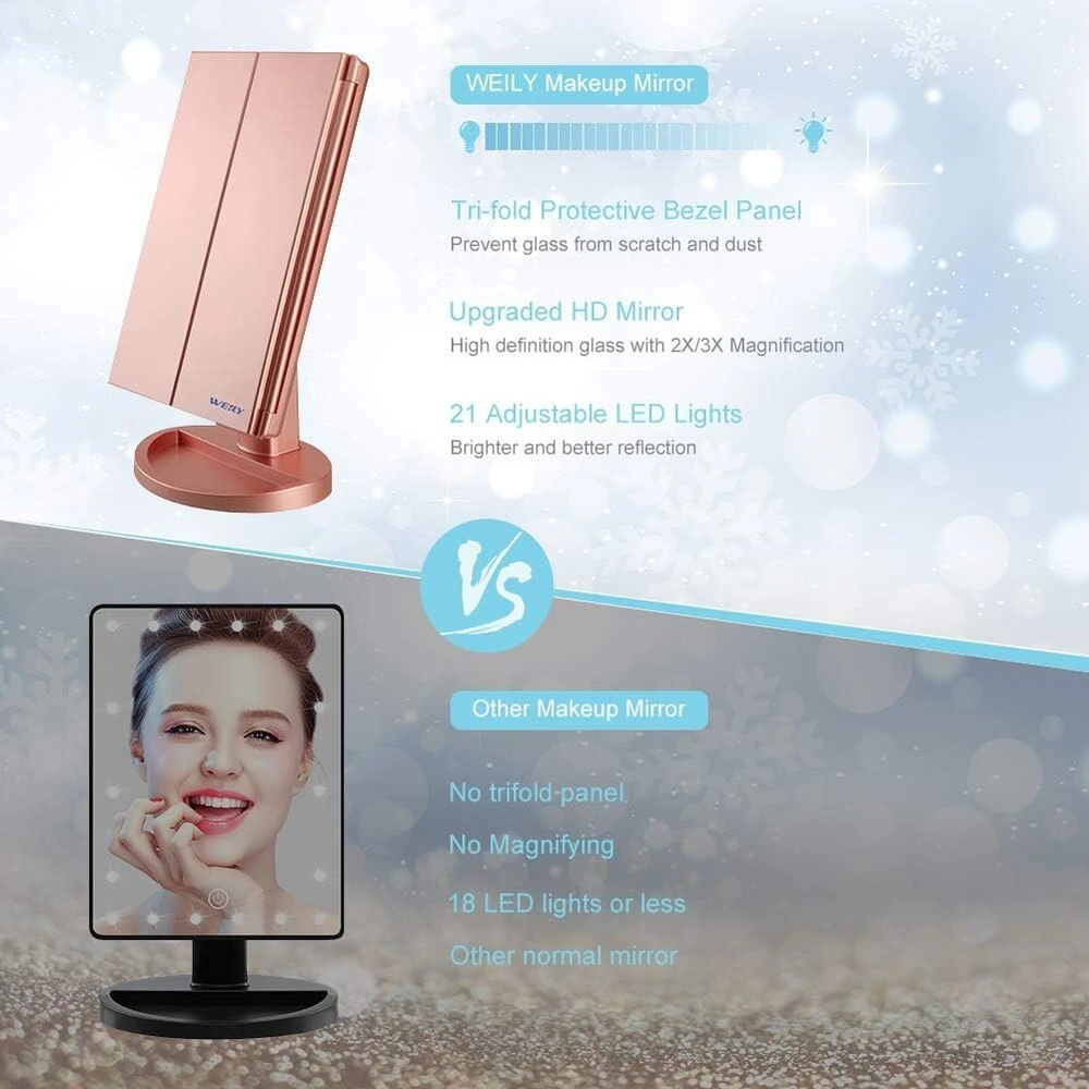 Kosmetinis veidrodis su LED apšvietimu