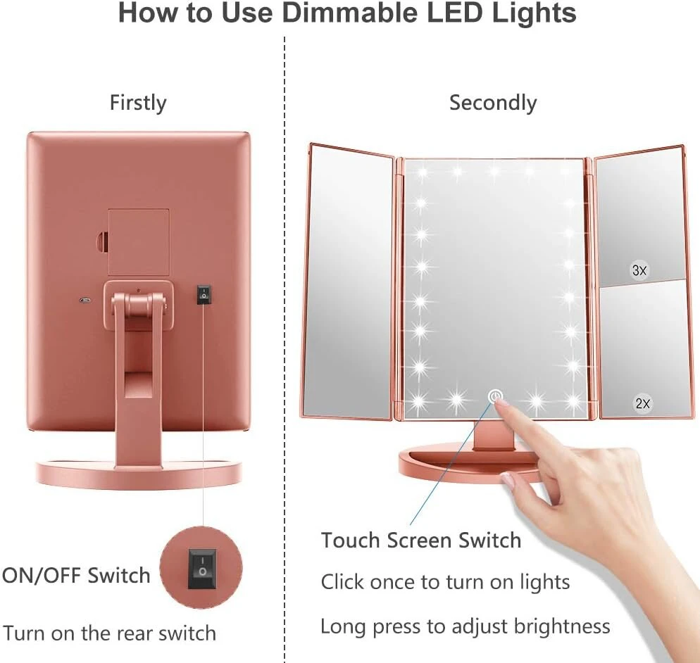 Kosmetinis veidrodis su LED apšvietimu