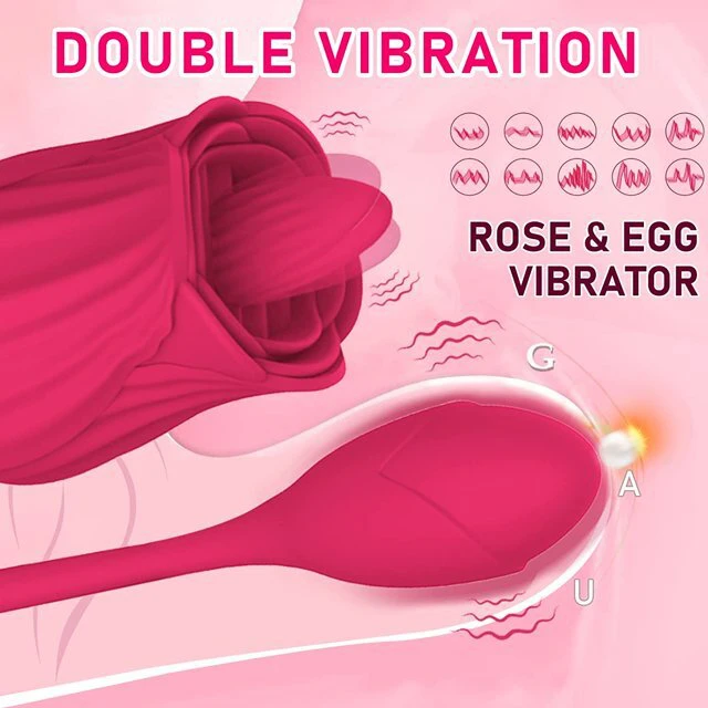 Moteriškas vibratorius - masažuoklis Rose Series 2 viename