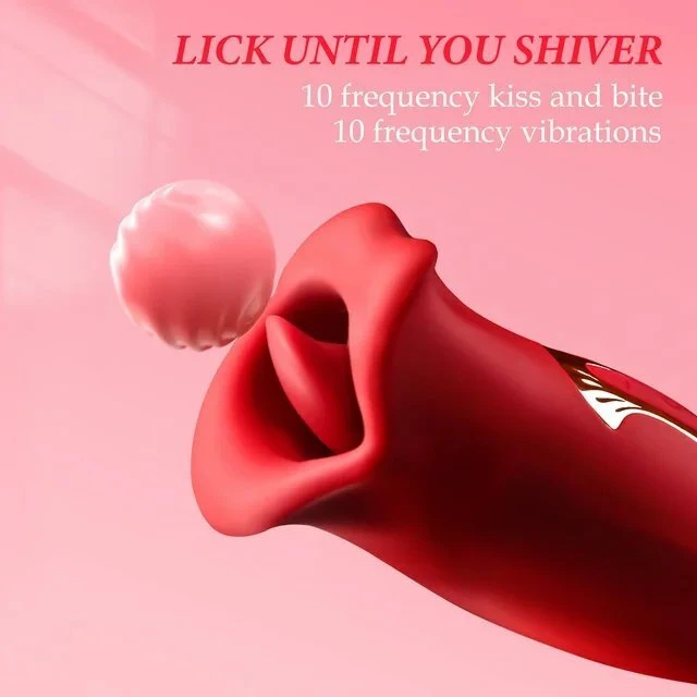 Moteriškas vibratorius - masažuoklis Rose Series 2 viename