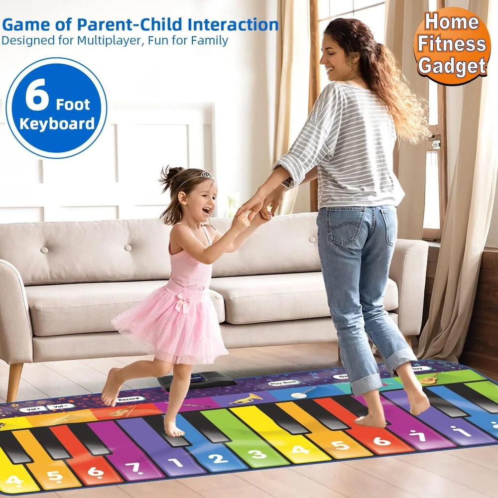 Muzikinis kilimėlis spalvotas pianinas Zippy Mat