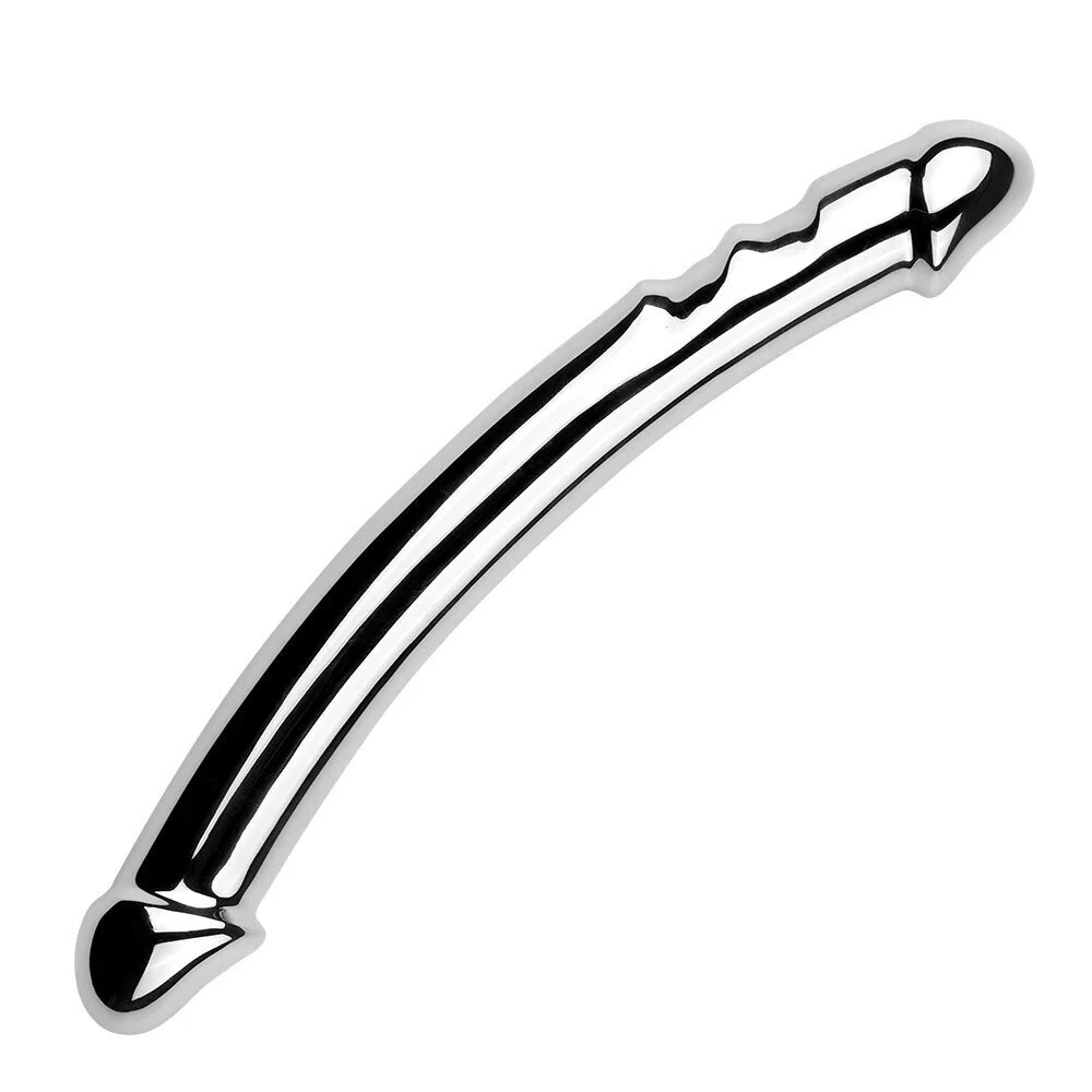 Nerūdijančio plieno dvipusis dildo prostatos masažuoklis, 20 cm