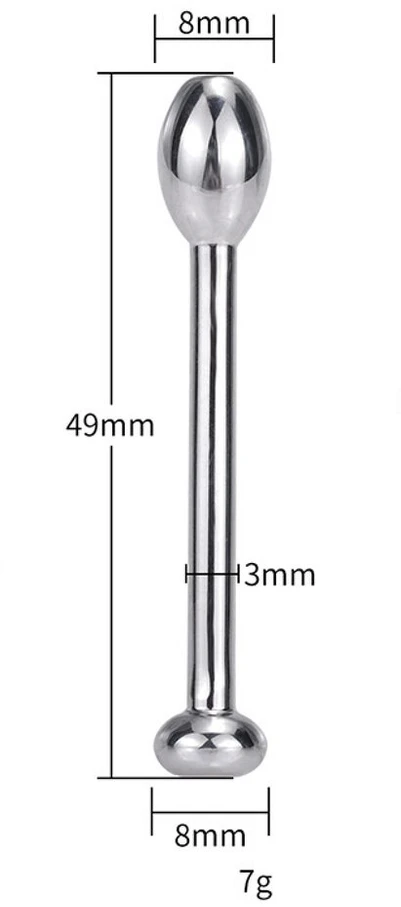 Nerūdijančio plieno šlaplės masturbatorius, 8 mm