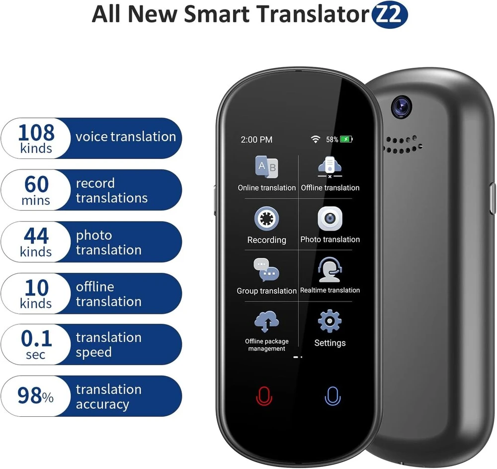 Nešiojamas kalbos vertėjas AI Translator AT555