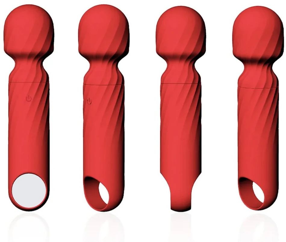 Nešiojamas mini vibratorius masažuoklis, raudonas