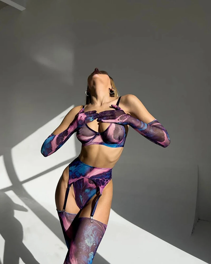 Penkių dalių apatinio trikotažo komplektas Your Cosmos, violetinis