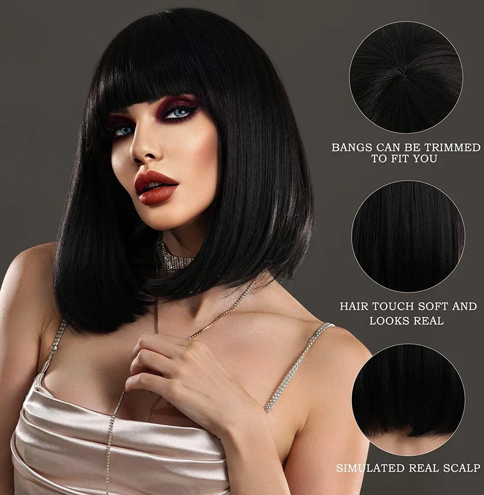 Perukas Premium Wig, juodas
