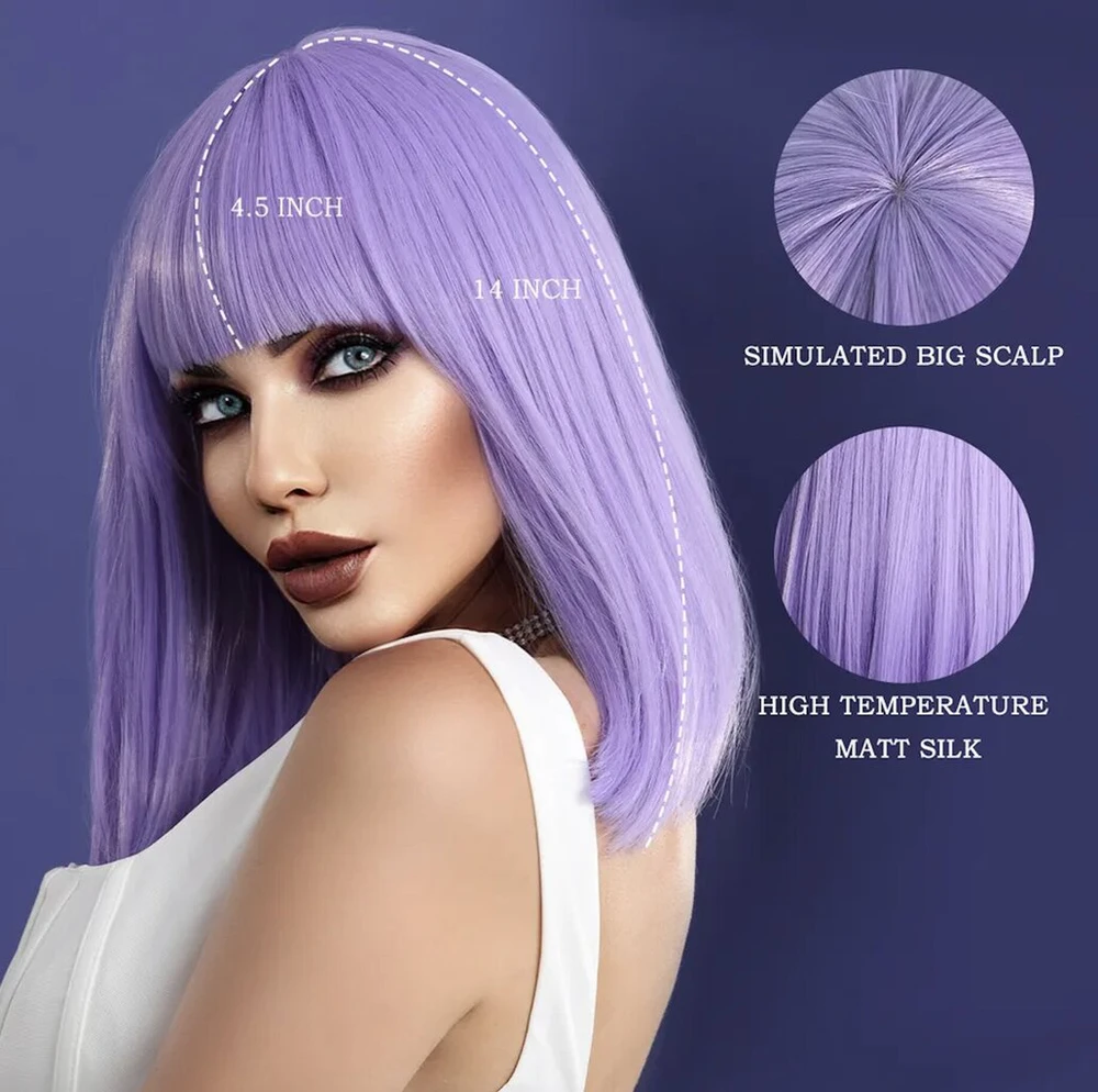 Perukas Premium Wig, violetinis