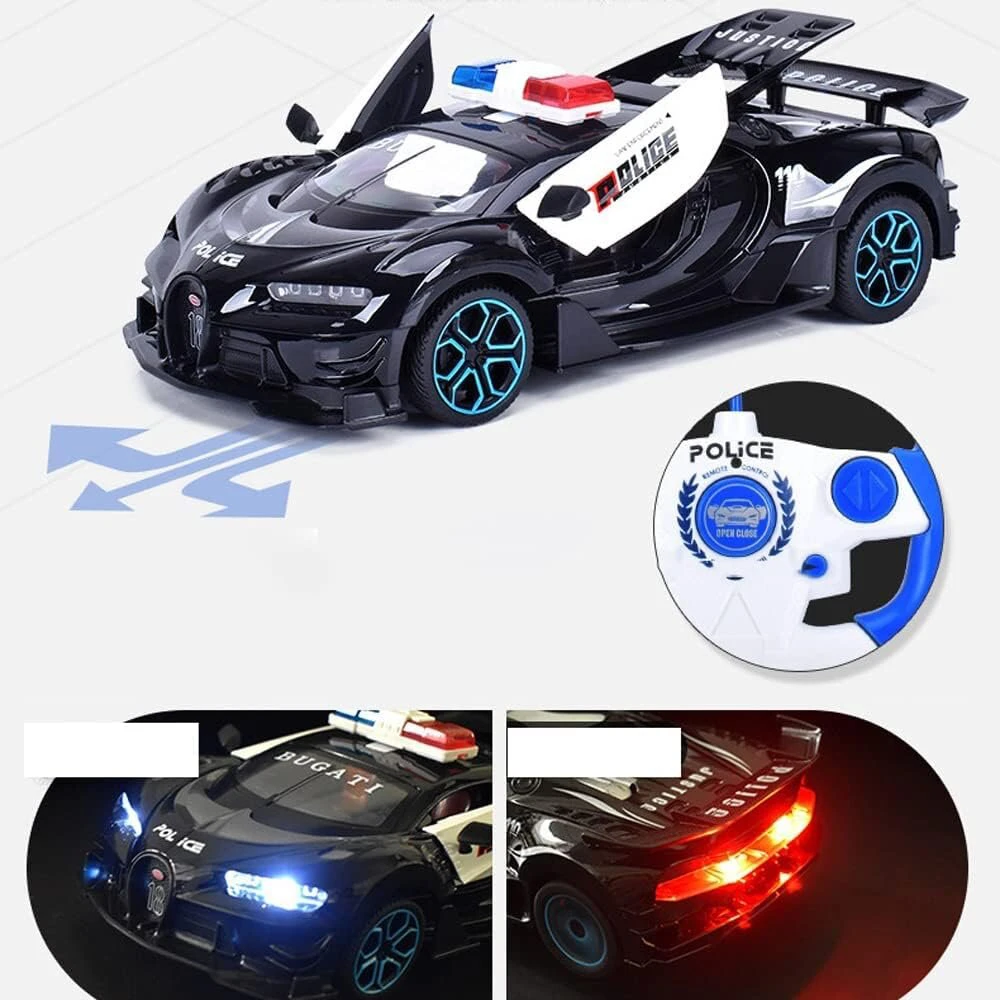 Policijos automobilis su nuotolinio valdymo pulteliu