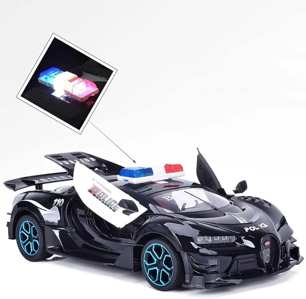 Policijos automobilis su nuotolinio valdymo pulteliu