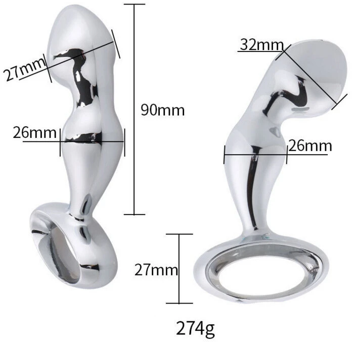 Prostatos masažuoklis ir analinis dildo, sidabras
