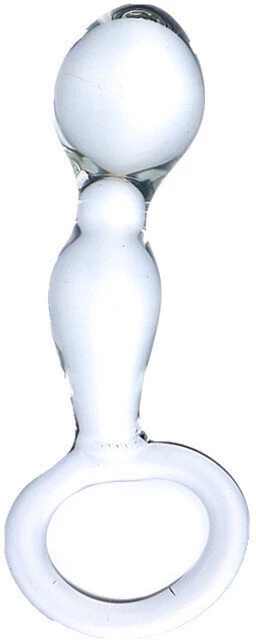 Prostatos masažuoklis stiklinis dildo Curved Glass Crystal