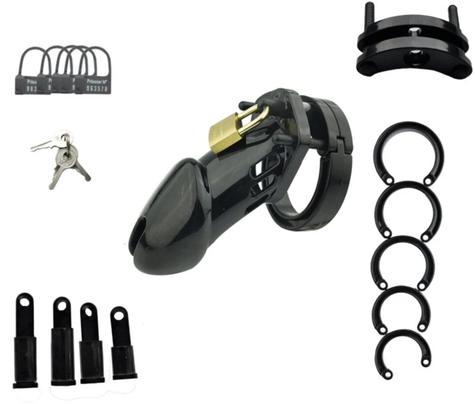 Reguliuojamas varpos narvas 9 cm Cock Cage, juodas