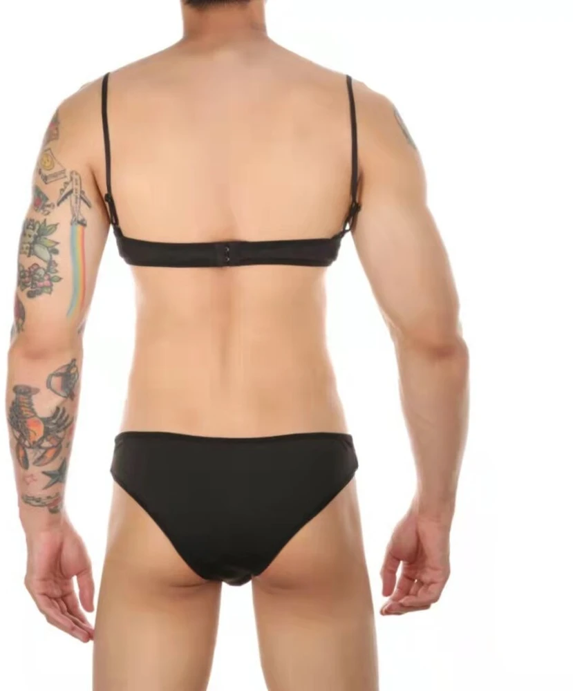 Seksuali liemenėlė ir kelnaitės, juodos spalvos