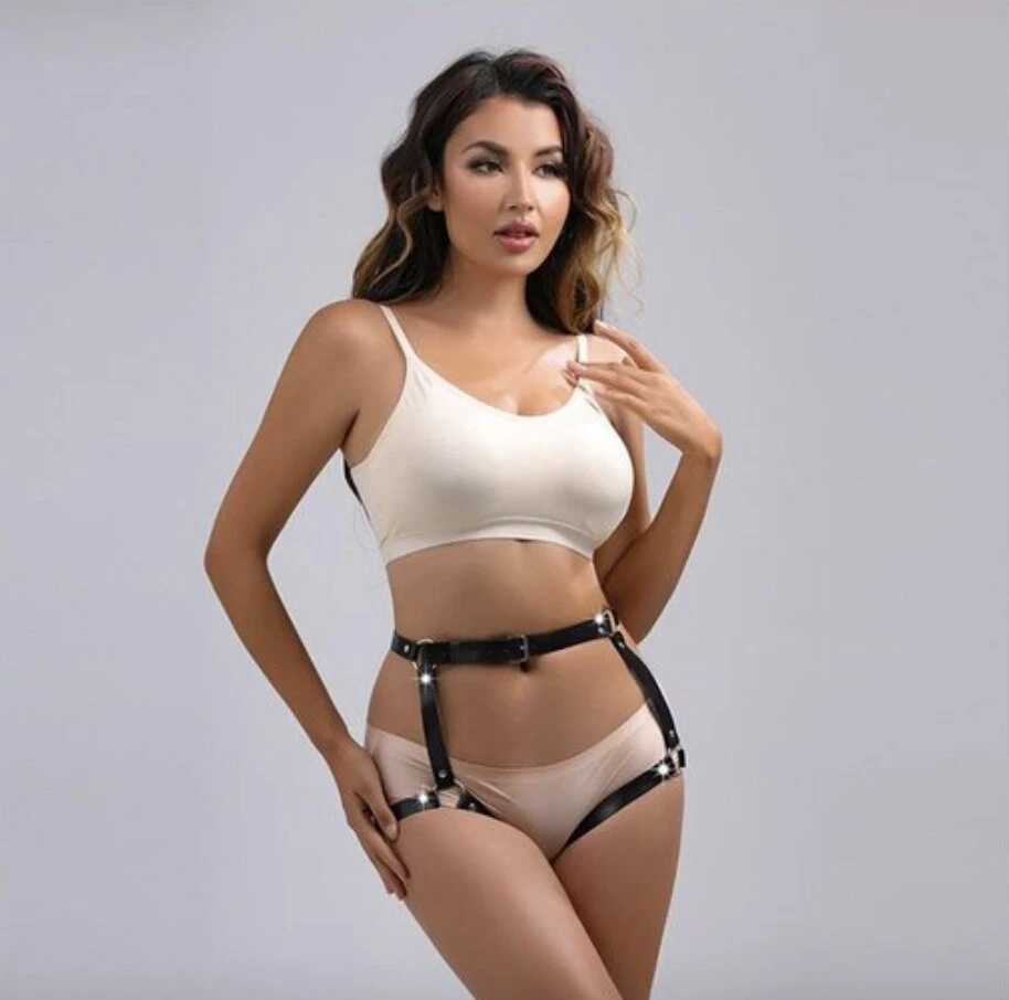 Seksualus odinis diržas su drugelio detalėmis Leather Sexy Bondage Butterfly Belt