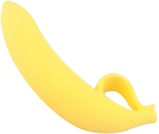 Silikoninis bananų masažuoklis, geltonas