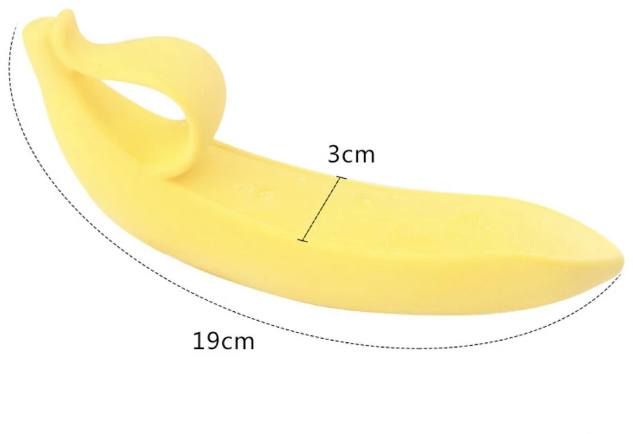 Silikoninis bananų masažuoklis, geltonas