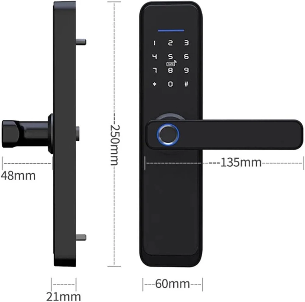 Smart durų spyna su rankena S-Link, juoda