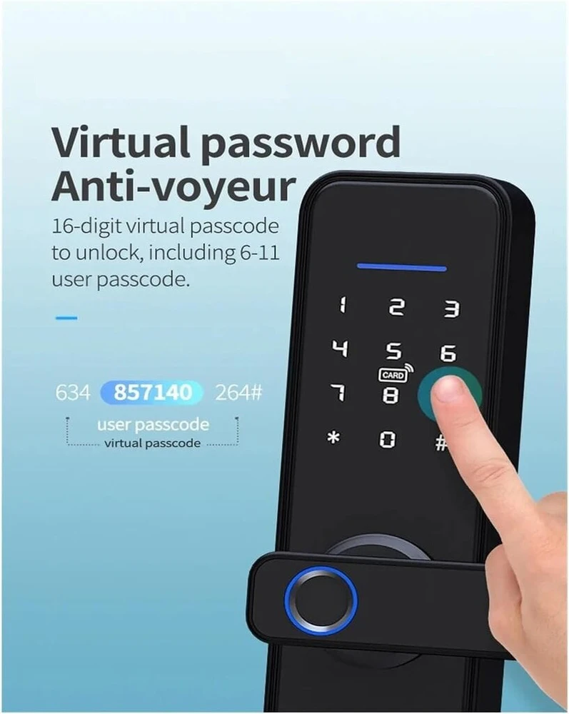 Smart durų spyna su rankena S-Link, juoda
