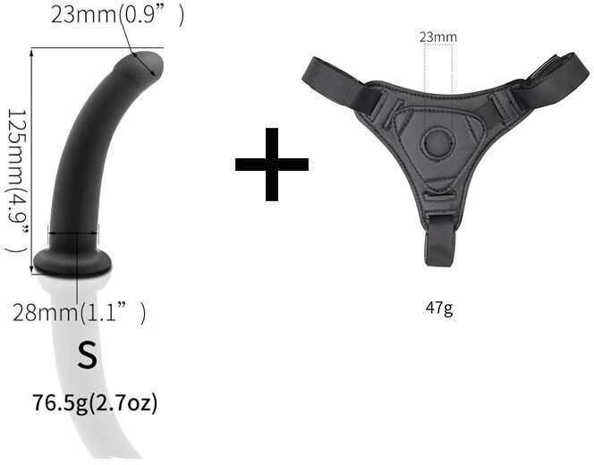 Strap on dildo, 125 mm