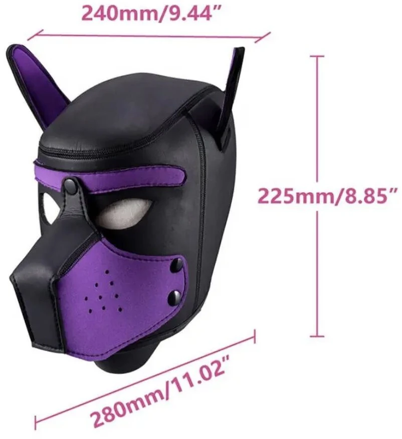 Šuniuko kaukė Puppy Hood, juoda/violetinė