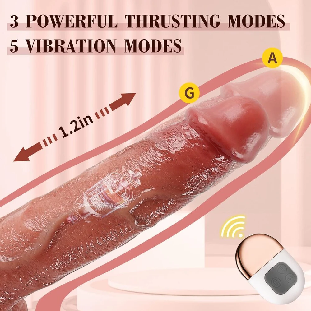 Tikroviškas dildo su nuotolinio valdymo pulteliu