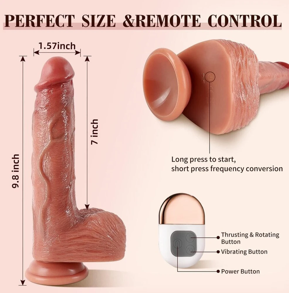 Tikroviškas dildo su nuotolinio valdymo pulteliu