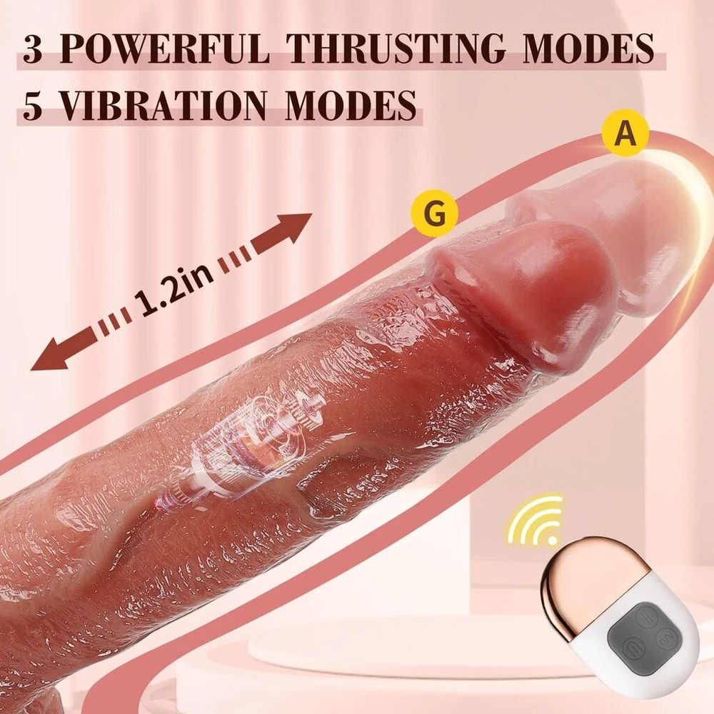 Tikroviškas dildo su nuotolinio valdymo pulteliu