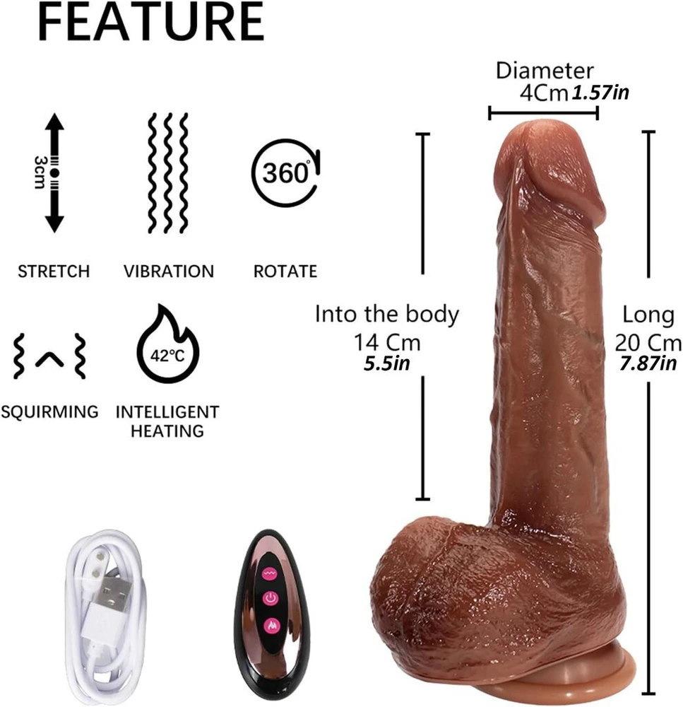 Tikroviškas dildo su nuotolinio valdymo pulteliu