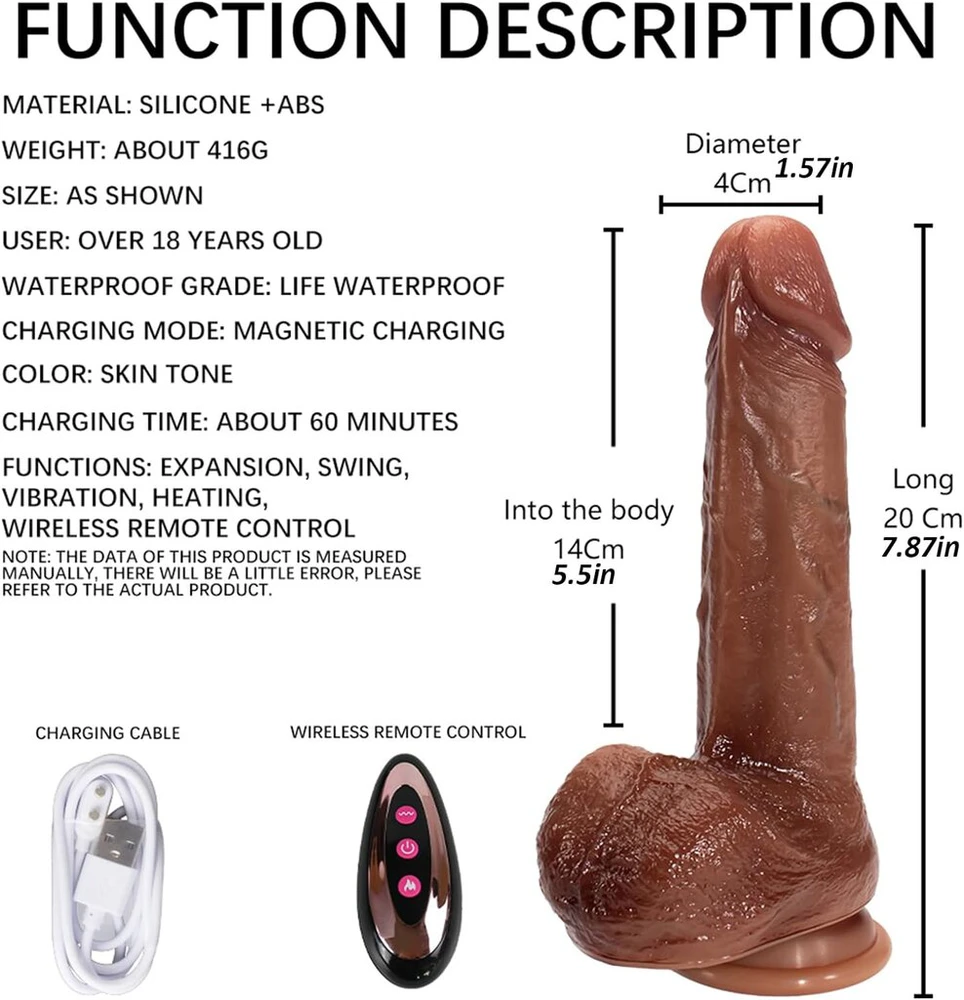 Tikroviškas dildo su nuotolinio valdymo pulteliu
