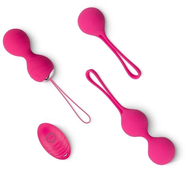 Vaginalinių kamuoliukų rinkinys, 3 vnt. + nuotolinio valdymo pultas