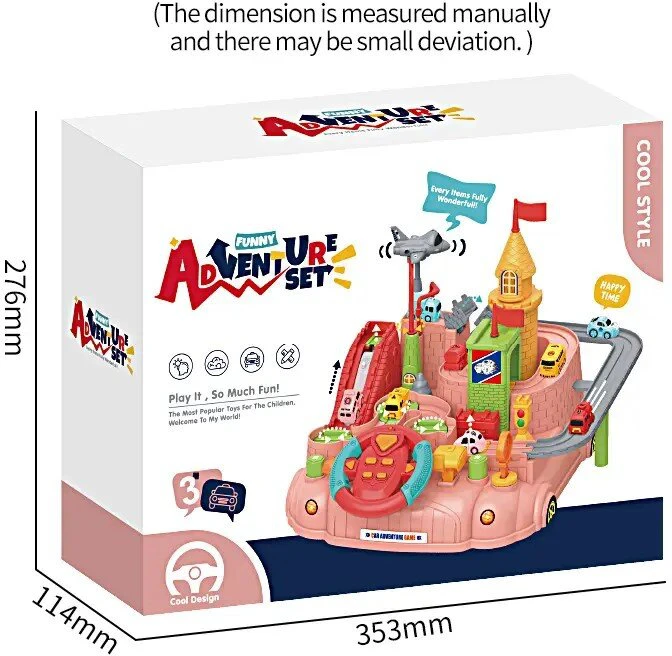 Vaikiška trasa su vairu Car Adventure Game, rožinė
