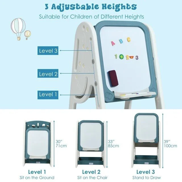 Vaikiškas molbertas 2in1