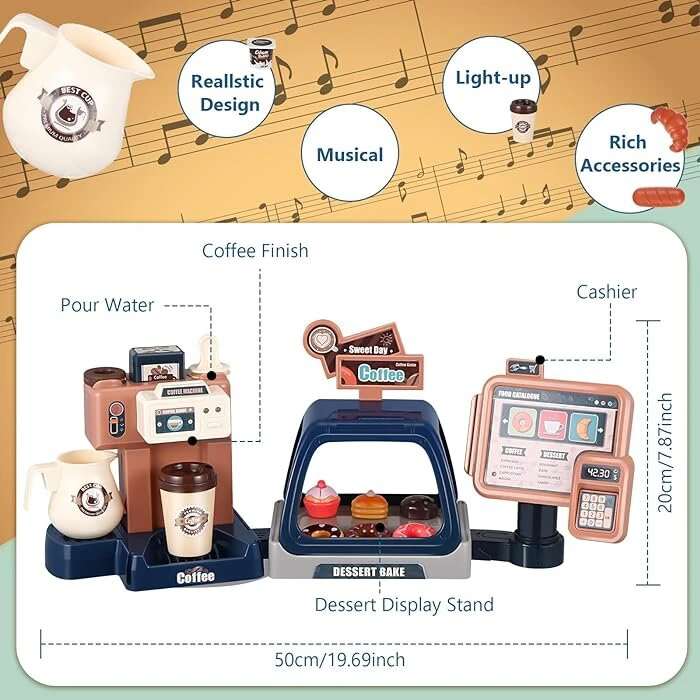 Vaikų kavinė su kasos aparatu Coffee Machine
