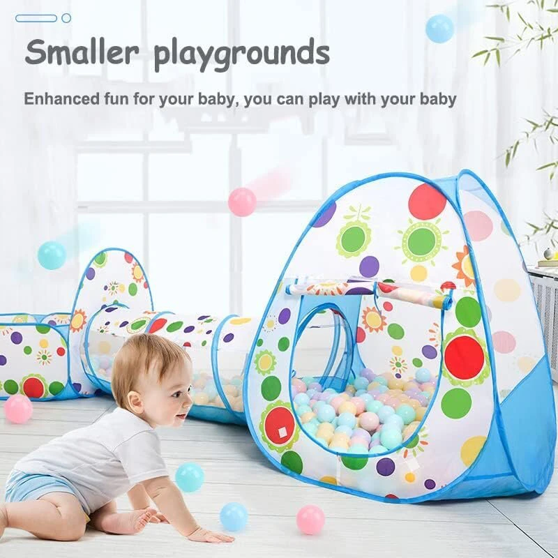 Vaikų žaidimų palapinė su tuneliu Play Tent, mėlyna