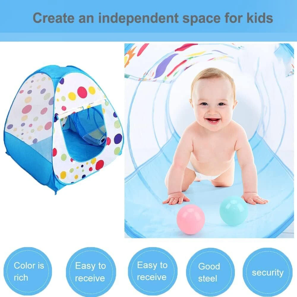 Vaikų žaidimų palapinė su tuneliu Play Tent, mėlyna