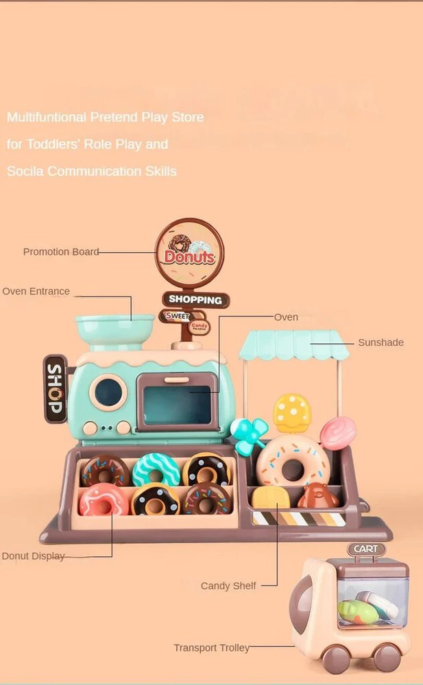 Vaikų žaidimų rinkinys Donuts Shoping