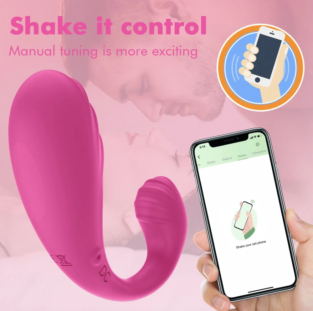 Vibratoriai valdomi nuotoliniu būdu APP Control, rožinis