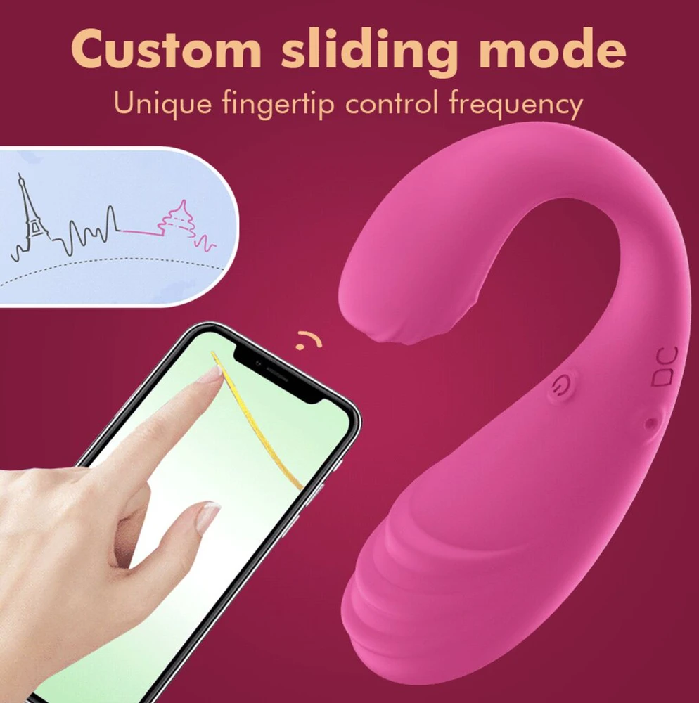 Vibratoriai valdomi nuotoliniu būdu APP Control, rožinis