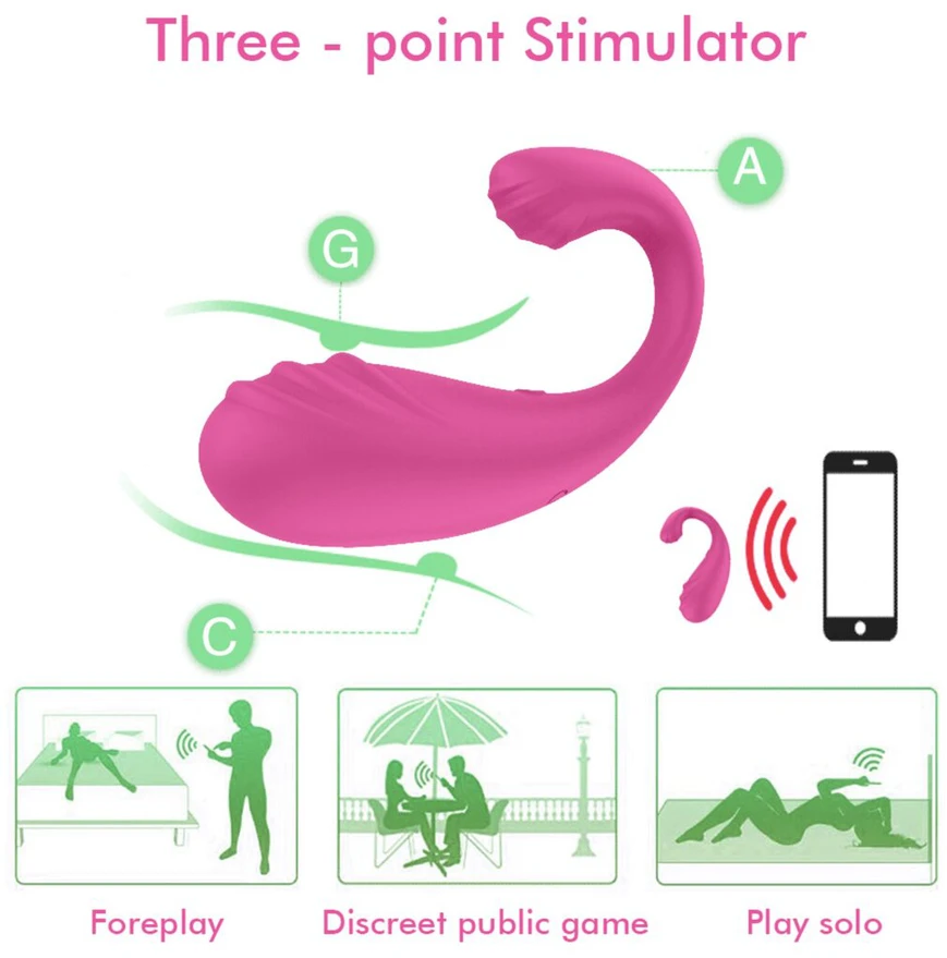 Vibratoriai valdomi nuotoliniu būdu APP Control, rožinis
