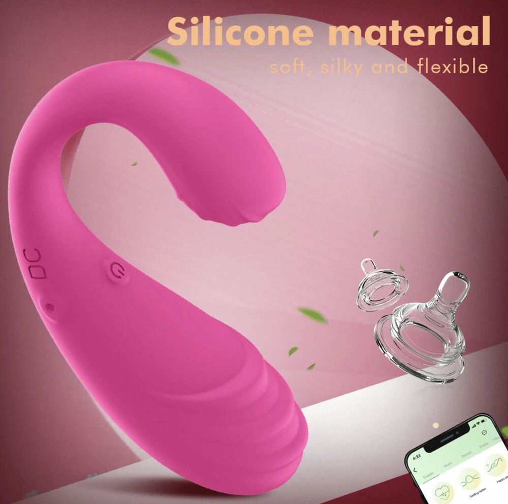 Vibratoriai valdomi nuotoliniu būdu APP Control, rožinis