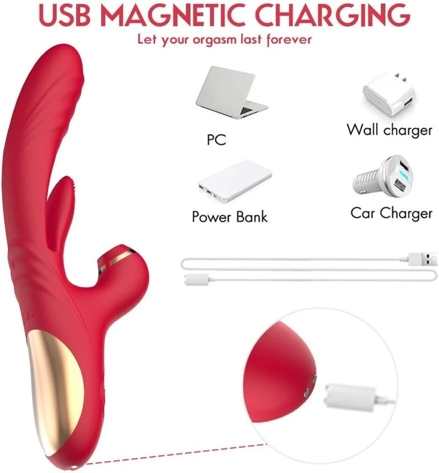 Vibratorius 3in1, raudonas