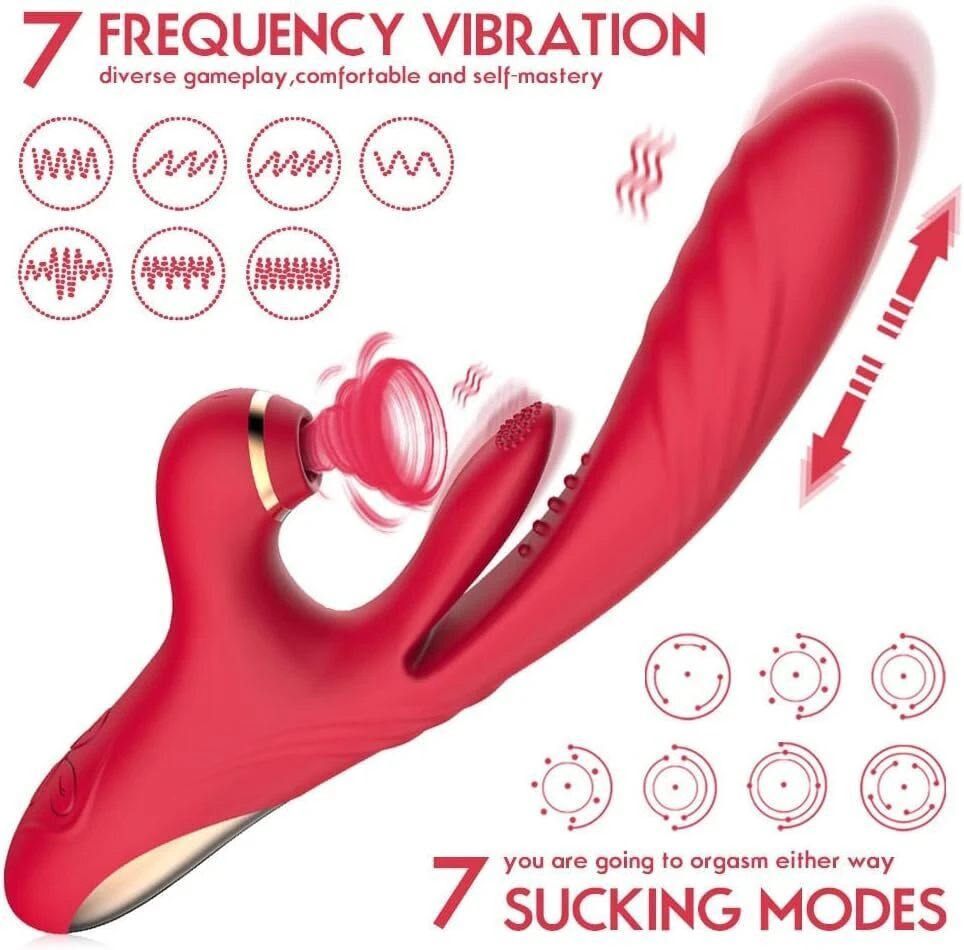 Vibratorius 3in1, raudonas